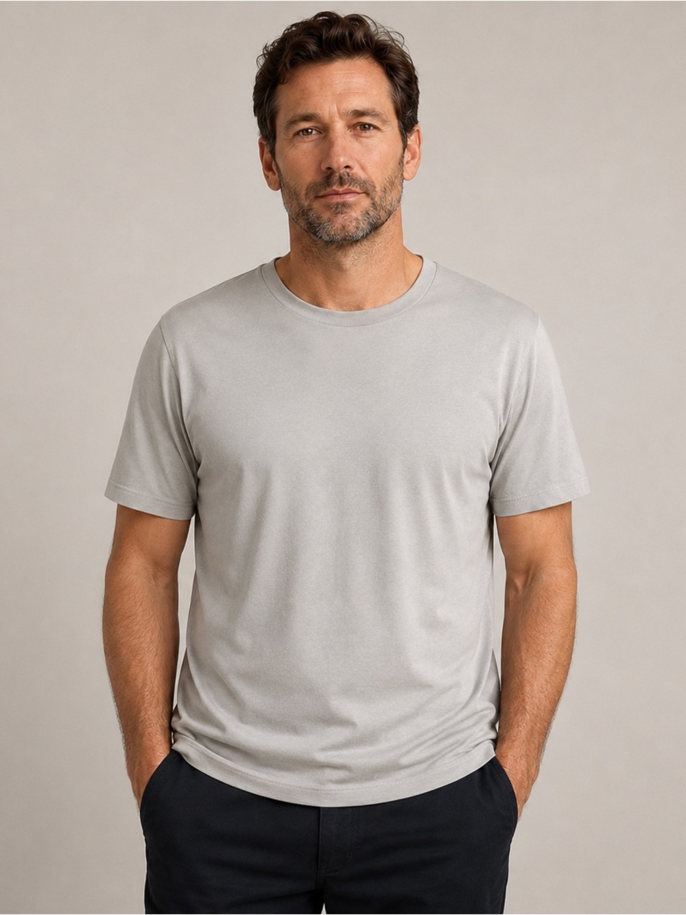 Theory Men's Crewneck T-Shirt in Light Gray